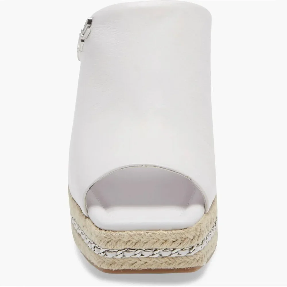 Karl Lagerfeld Paris Espadrille Wedge Sandal in White Size 8.5